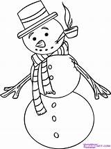Snowman Coloring Drawing Frosty Christmas Pages Draw Simple Stuff Getdrawings Cartoon Printable Movie Step Dragoart sketch template
