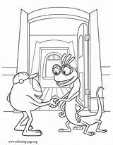 Coloring Monsters University Pages Mike Inc Wazowski Monster Boggs Randy Kids Roommate His Randall Colouring Disney Befriends Printable Academy Coloriage sketch template