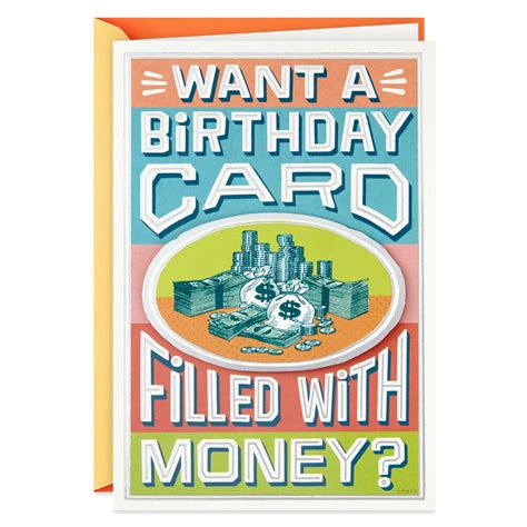 filled  money funny birthday card greeting cards hallmark