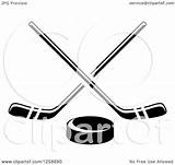 Sticks Crossed Puck Vectorified sketch template