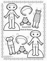 Paper Dolls Papercraft Doll Coloring Pages Inspirational Color Make Printable Kid Stuff Kawaii Girly Owls Owl Things Kids sketch template