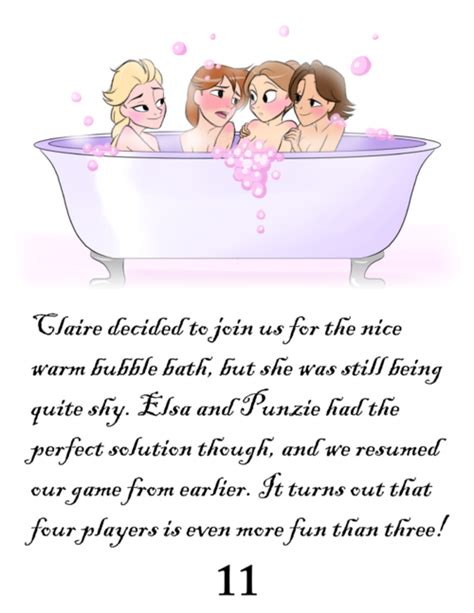 rule 34 4girls anna frozen auburn hair bath bathtub blonde hair