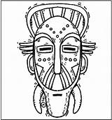 African Mask Masks Coloring Pages Template Color Printable Clipart Print Gas Crafts Templates Tribal Africa Sheets Zulu Getcolorings Pdf Draw sketch template