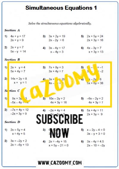 equations worksheets practice questions  answers cazoomy