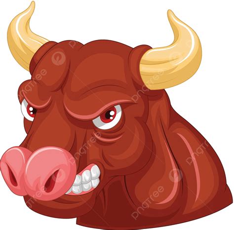 angry bull mascot character high cartoon growl vector high cartoon