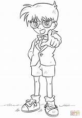 Conan Detective Coloring Pages Color 코난 색칠 Anime Manga Kudo Cartoon 탐정 하기 Drawing Draw Drawings Boys sketch template