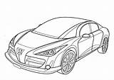 Coloring Pages Airbus A380 Car Peugeot sketch template