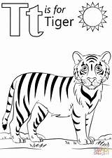 Tiger Coloring Pages Letter Printable Colouring Kids Preschool Drawing Alphabet Printables Dot Supercoloring Paper Crafts Choose Board sketch template