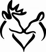 Deer Doe Buck Silhouette Head Browning Stencil Clipart Decal Kissing Vinyl Heart Printable Sticker Patterns Clip Cricut Hunting Tattoo Svg sketch template