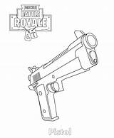 Fortnite Coloring Pages Pistol Printable Skin Guns Kids Easy Gun Item Colouring Print Assault Rifle sketch template