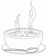 Soup Bowl Coloring Drawing Clipart Hot Pages Outline Porridge Draw Church Clip Food Kids Printable Cliparts Para Library Cute Colorear sketch template