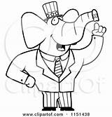 Elephant Politician American Clipart Coloring Thoman Cory Outlined Cartoon Vector Donkey Democratic Flag Royalty Protected Collc0121 Law Copyright Clip Clipartof sketch template