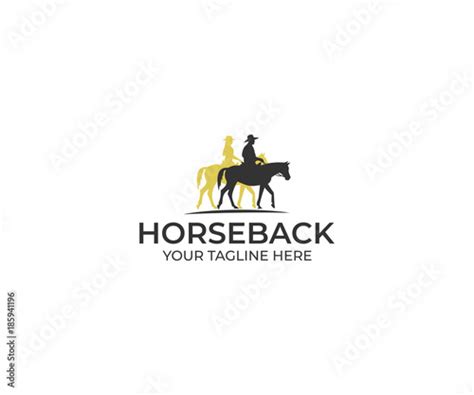 horsemen horseback logo template horses  people vector design