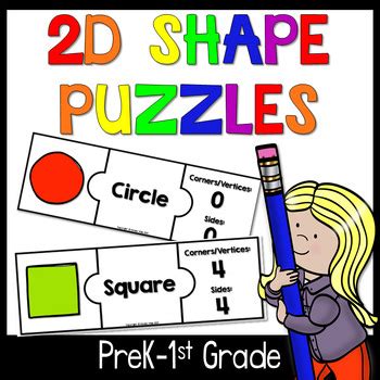 shapes puzzles  kinder pals teachers pay teachers