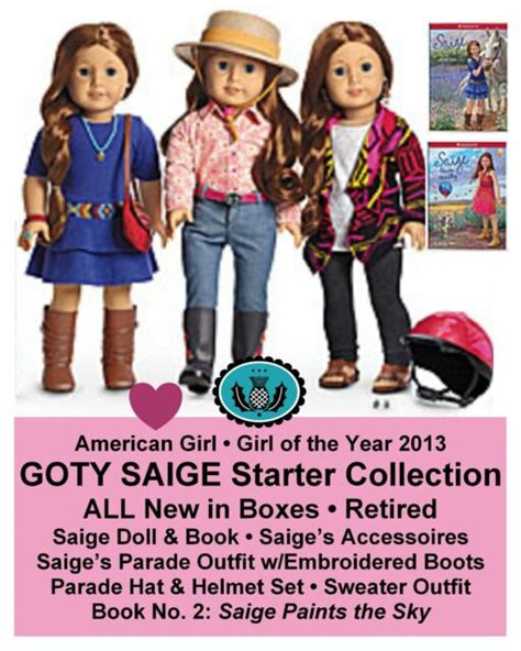 American Girl Goty Saige Doll Starter Collection Books Outfits