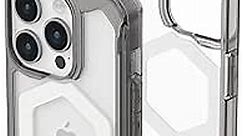 URBAN ARMOR GEAR UAG Case Compatible with iPhone 15 Pro Case 6.1" Plyo Ash/White Built-in Magnet Compatible with MagSafe Charging Rugged Anti-Yellowing Transparent Clear Dropproof Protective Cover