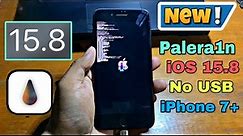 NEW iOS 15.8 Jailbreak iPhone 7+ got successful with Palera1n Rootless no USB Boot on Windows