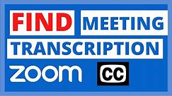 Where to Find Video Meeting Transcription | Download Zoom Captions