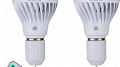 BSOD Rechargeable Light Bulbs, LED Magic Bulb with Remote Controller Warm White Emergency Lamp Without Electricity Battery Operated Light 7W Bulb E26 for Home Indoor Lighting (Warm White 2 Pack)