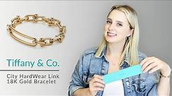 Discover the stunning Tiffany & Co. City HardWear Link 18K Gold Bracelet