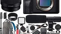 Sony a7R IV Full-Frame Mirrorless Camera Body + Sony FE 50mm F1.8 Full-Frame Lens ILCE-7RM4 + SEL50F18F Bundle with Photo Video LED, Monopod,64GB, Software, Deco Gear Backpack & Accessories