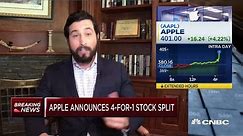 Apple announces 4-for-1 stock split amid earnings