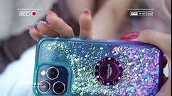 Silverback for iPhone 6S Case, iPhone 6 Case, Moving Liquid Holographic Sparkle Glitter Case with Kickstand, Bling Diamond Bumper with Ring Protective Apple iPhone 6/6S Case for Girls Women -Green