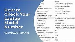 How to Check Your Laptop Model | Model Number