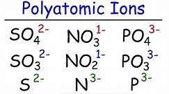 How to Memorize The Polyatomic Ions - Formulas, Charges, Naming - Chemistry