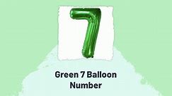 Green Number 7 Balloons for Party