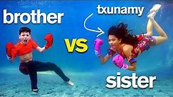 TXUNAMY UNDERWATER Insane Sis vs Bro Photo Challenge
