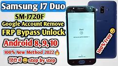 Samsung J7 Duo (J720F) Frp Bypass Android 8, 9, 10 Without PC | J7 Duo Google Account Bypass New Tri