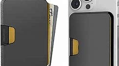 Smartish Wallet for MagSafe iPhones - Side Hustle - Slim Detachable Magnetic Card Holder for Apple iPhone 15/14/13/12 Models - Black Tie Affair