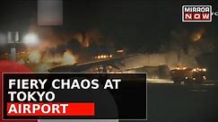 Fiery Chaos At Tokyo Airport | Japan Airlines Plane Up In Flames | Watch
