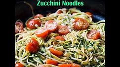 Italian-style Zoodles - Zucchini Noodles with Garlic, Tomato, & Parmesan