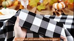 B-COOL Buffalo Plaid Tablecloth Checkered Tablecloths Black and White Table Linen 56x120 inch for Home Party Spring Picnic Table Decorations