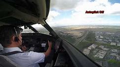 Cockpit View - Extreme crosswind landing at Paris