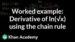 Worked example: Derivative of ln(ÃÂx) using the chain rule | AP Calculus AB | Khan Academy