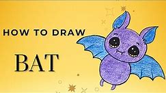How to draw a Bat step by step | Bat Drawing Lesson
