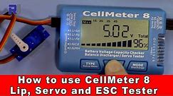 Introduction to CellMeter 8 Lithium, Servo and ESC Tester