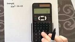 Factoring Quadratic equations using a calculator (Sharp EL-520X)