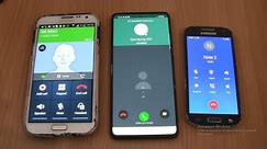 WhatsApp fake Samsung Galaxy A51 incoming call via Fake call+Samsung Note 2+S4 mini android 11