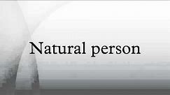 Natural person