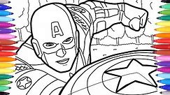 How to Draw Captain America for Kids, Marvel Avengers, Captain America Coloring Pages for Kids