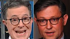 Stephen Colbert Spanks Mike Johnson With A ‘Porn’ Crack For The Ages
