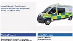 Qualsafe Level 3 Certificate in Emergency Response Ambulance Driving (RQF) (CERAD) Cost: £2,825 pp plus vat £3390 pp inc vat. Minimum of 3 learners per course.Course Location: Bolton, Manchester.Course Dates: Wk 1 Mon – Fri, May 20th to 24th Wk 2 Mon – Fri, May 27th to 31st Wk 3 Tues – Sat, June 4th to 8th Cost includes: Use of ERDT’s Ambulance training vehicle. E-learning pre-course training package  Study pack, Roadcraft & DTAG Ambulance Driving manual & Highway Code.The purpose of qualific