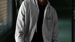 Buy Puma Men Grey Melange Essentials Small Logo Full Zip Regular Fit Track Hoodie -  - Apparel for Men
