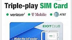 Data Only SIM Card Triple Play -6G 90Days-Verizon/AT&T/T-Mobile- Perfect for 4G Ccellular Security, Solar, and Hunting Trail Cameras and IoT Devices (USA Coverage, 3-in-1 Cut)