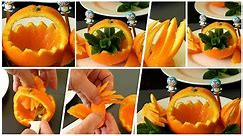 How to Make Orange Basket Decoration | Orange Art | Fruit Carving Orange Garnishes