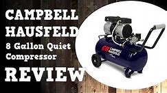 Campbell Hausfeld 8 Gallon Quiet Compressor DC080500 Review In 4K